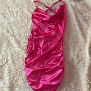 Elegant Pink Satin Slip Dress